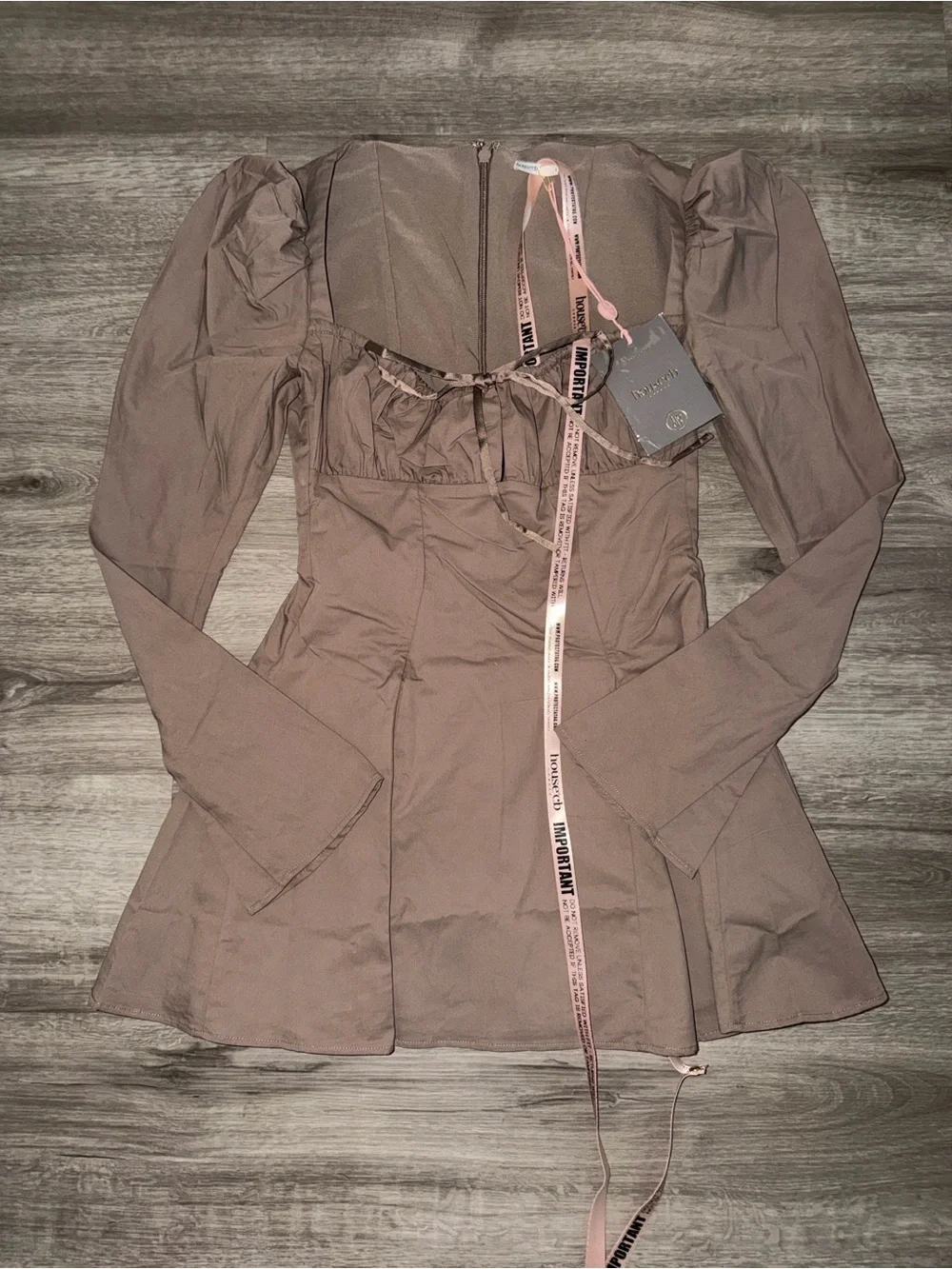 🇺🇸FIRM PRICE🇺🇸 House of CB CARLINA Mocha Long Sleeve Mini Dress - Picture 14 of 16